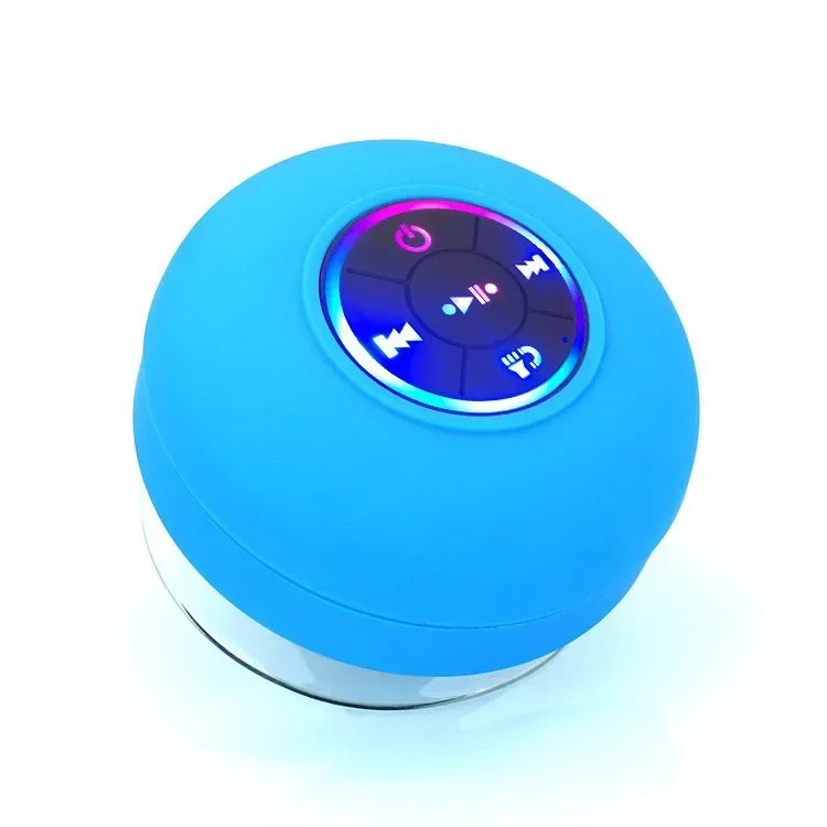 Waterproof Mini Portable Bluetooth Audio Speaker IPX4 Led Lights Bathroom Outdoor Large Suction Cup Speaker