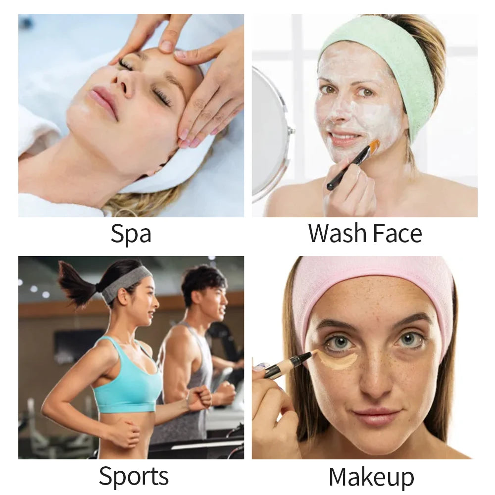 Adjustable Extension Headband for Eyelashes Makeup Spa Sports Face Washing Bath Facials Hook and Loop Adjustment