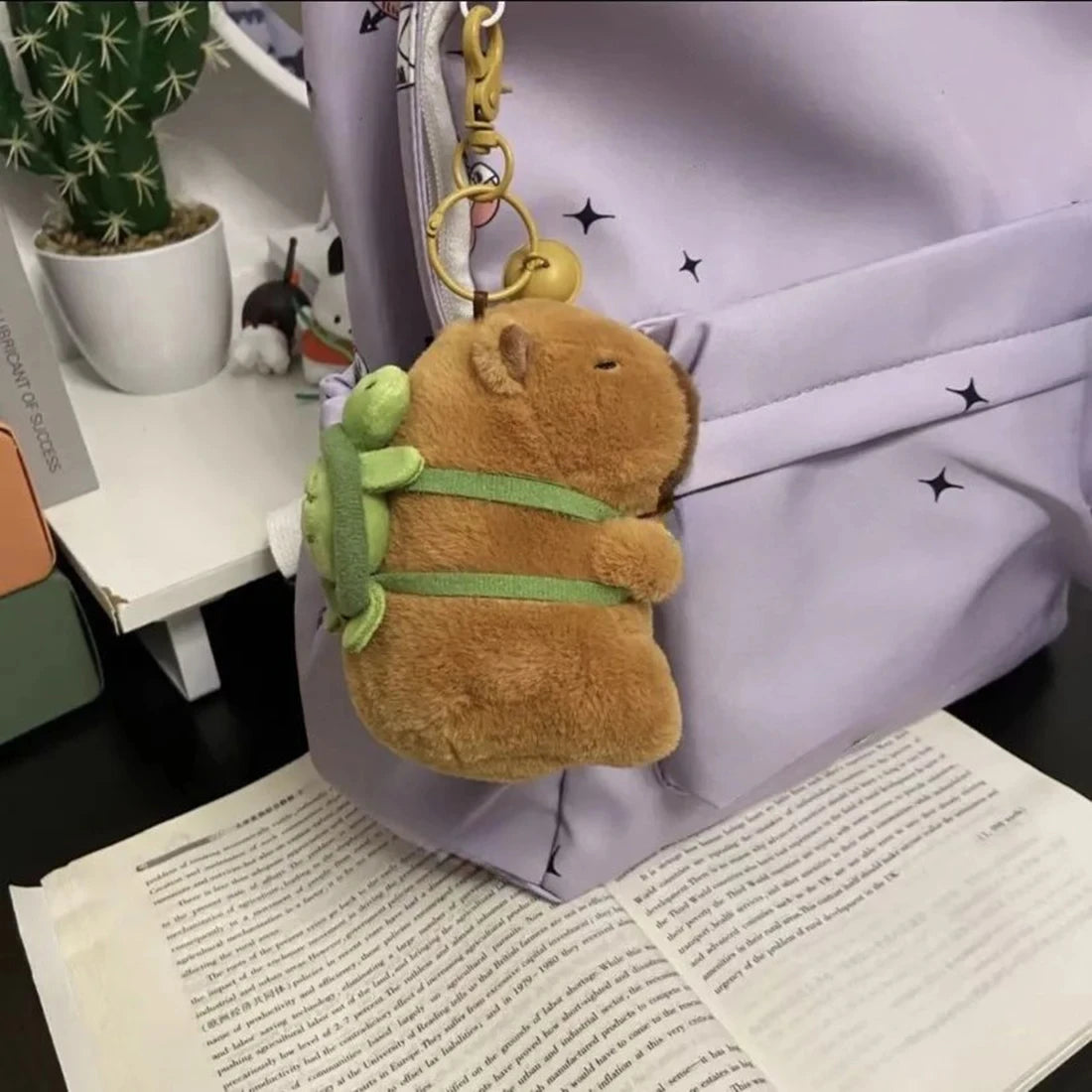 Capybara Cute Cartoon Pendant Plush Toy Doll Bag Hanging Ornaments Cute Kapila Keychain Doll Kids Backpack Birthday Gift Fluffy
