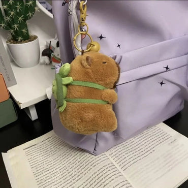 Capybara Cute Cartoon Pendant Plush Toy Doll Bag Hanging Ornaments Cute Kapila Keychain Doll Kids Backpack Birthday Gift Fluffy