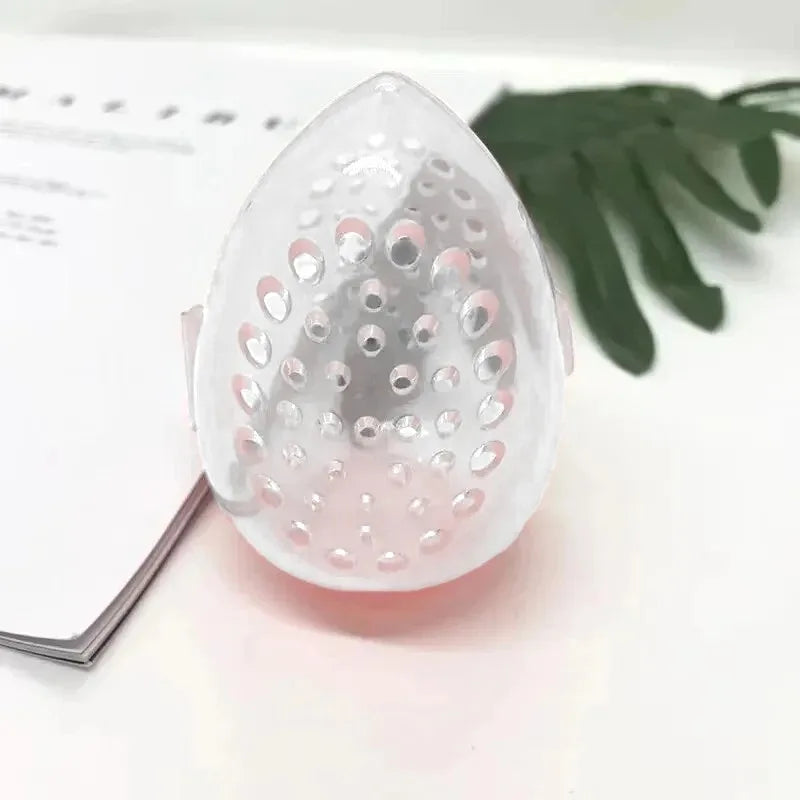 Makeup Sponge Storage Box Plastic Egg Shaped Cosmetic Puff Organizer Rack Portable Makeup Blender Holder Stand Drying Box