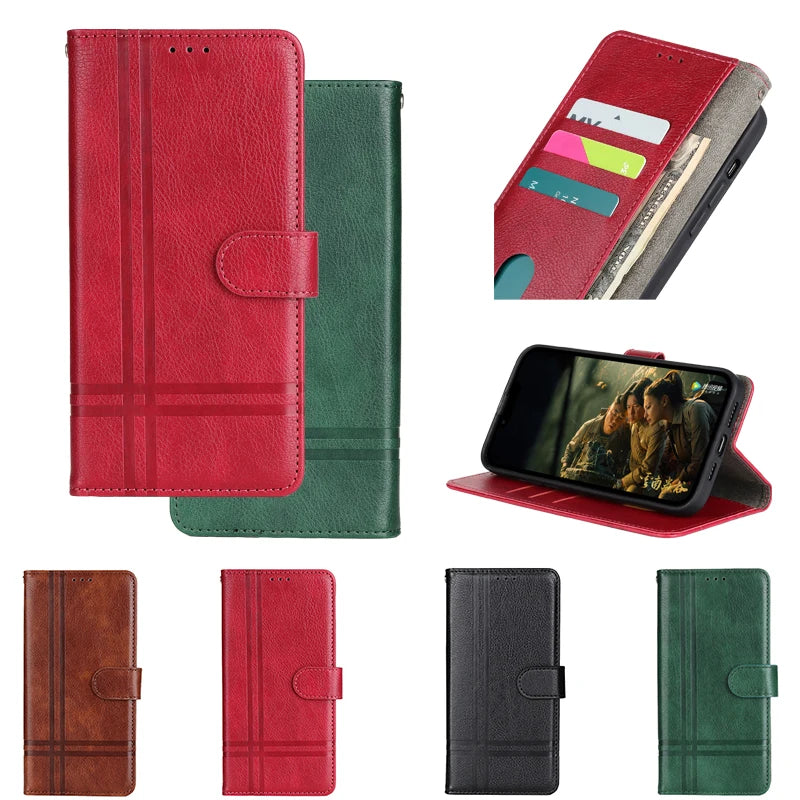 Deluxe Leather Wallet Phone Case for Lenovo Moto ThinkPhone Multiple Card Slots Stand Function Protective Cover