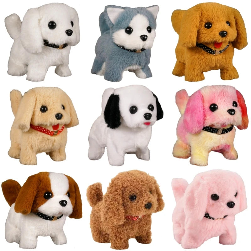 Interactive Electronic Walking and Barking Plush Puppy Dog Toy with Remote Control Leash for Kids Children Toddlers
