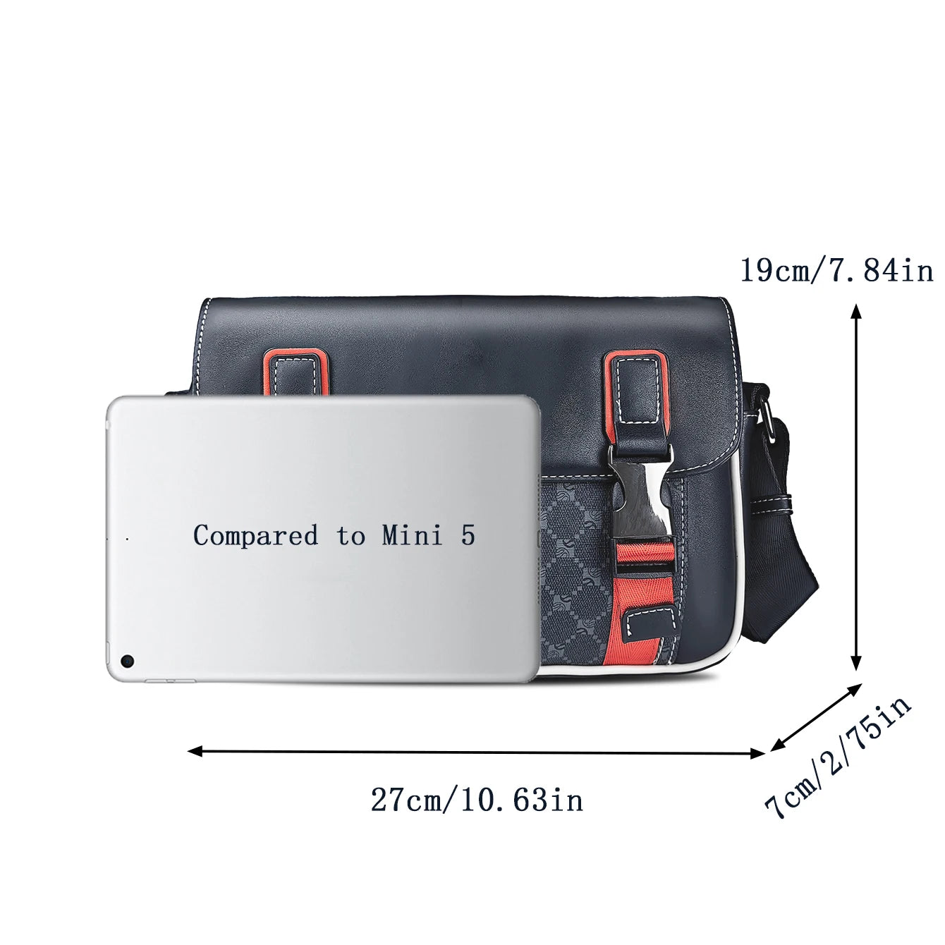 Luxury Leather Crossbody Messenger Handbag for Men Casual Fashion Sling Satchel Shoulder Bags