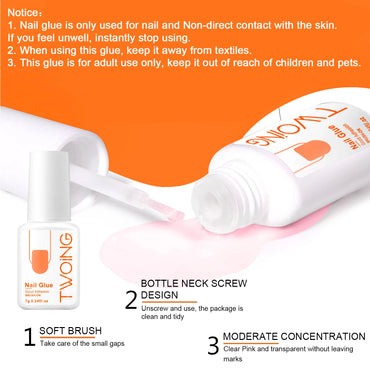 Long Lasting Super Strong Nail Glue for False Nail Tips, Acrylic Nails, Press On Nails, Fake Nails Art Decoration Adhesion 7g