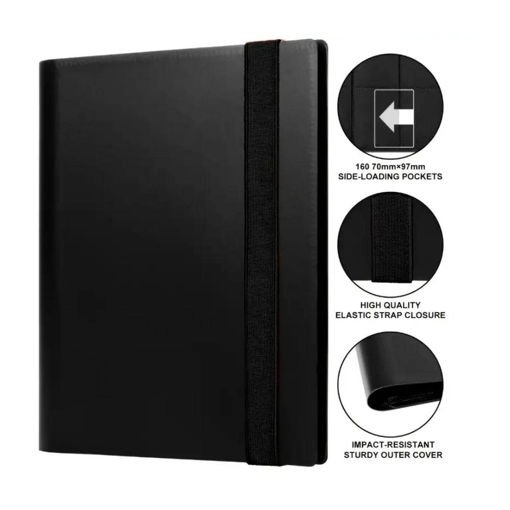 Extra Large 160 Pocket Trading Card Binder Durable PP Material Protective Album for Game, Trading and Collectible Cards