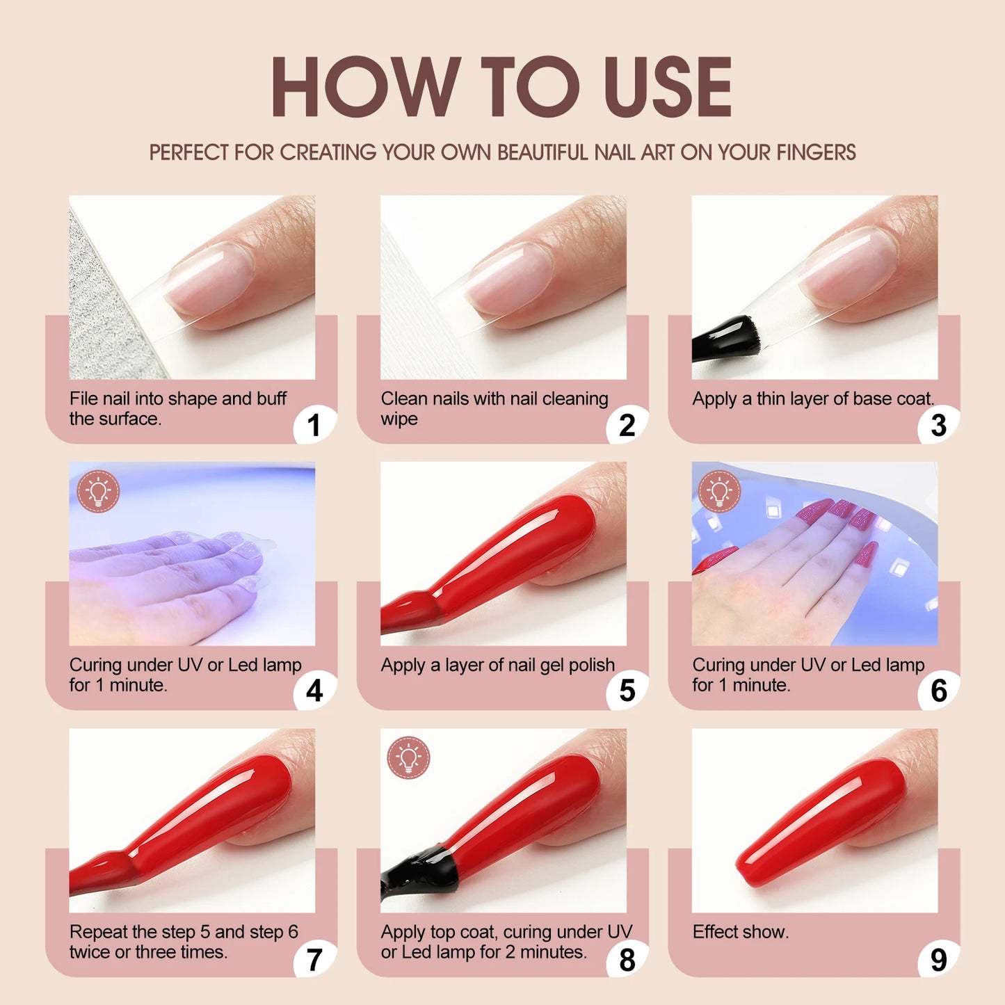 Bright Gel Nail Polish 6pcs Set Semi Permanent Soak Off UV Gel Varnish Nail Art Beauty Set