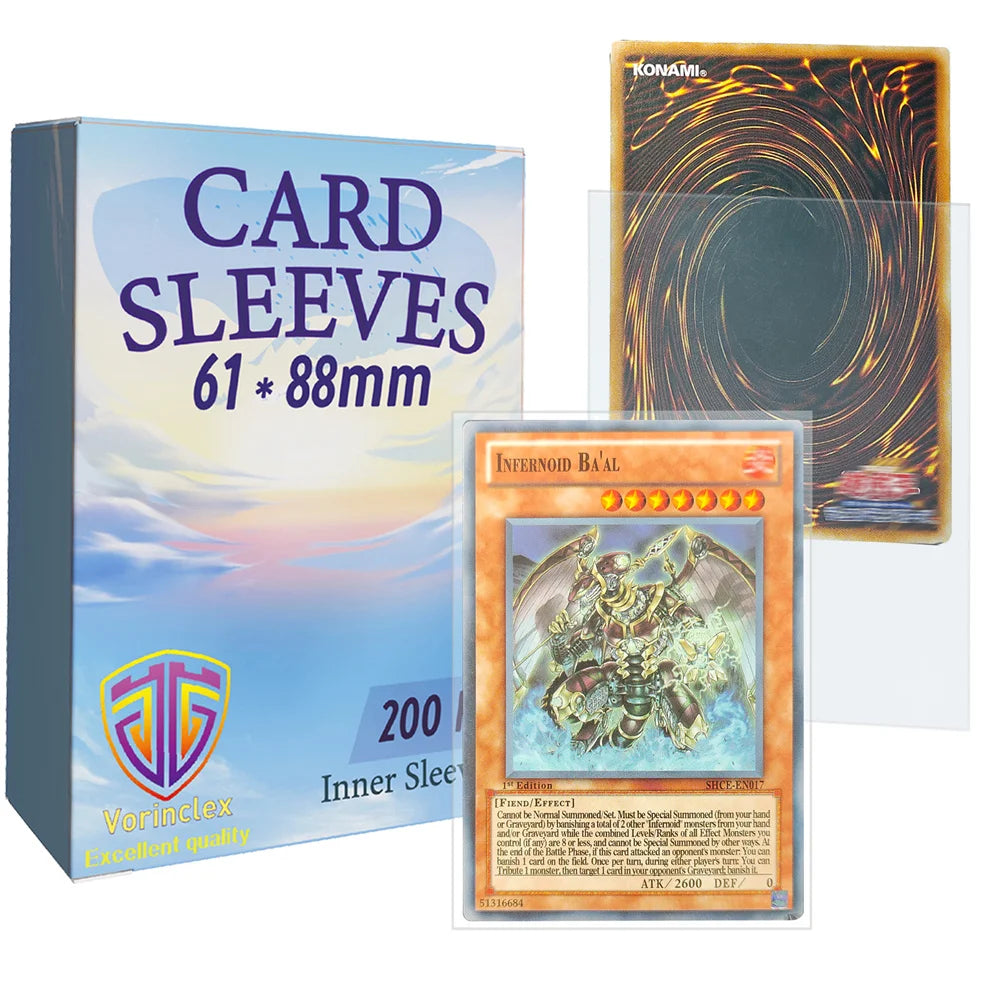 Card Inner Sleeves Protectors 200 Pcs Set for Sports, Football, Basketball Cards, MTG/YGO Game Cards Inner, Card Sleeves are Smooth And Tough Perfect Fit
