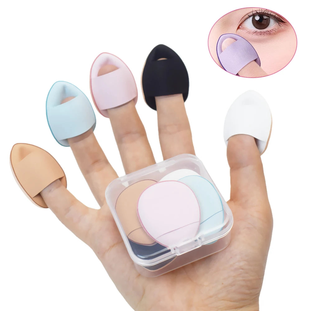 Convenient Mini Finger Puff Makeup Sponges Foundation Small Air Cushion Powder Face Concealer BB Cream Cosmetic Applicator Makeup Tools