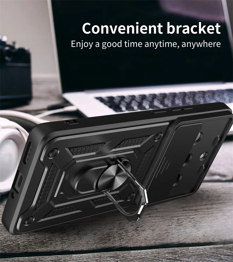 Durable Shockproof Phone Case for Realme 11 Pro Plus 5G Camera Protection Magnetic Ring Holder Back Cover