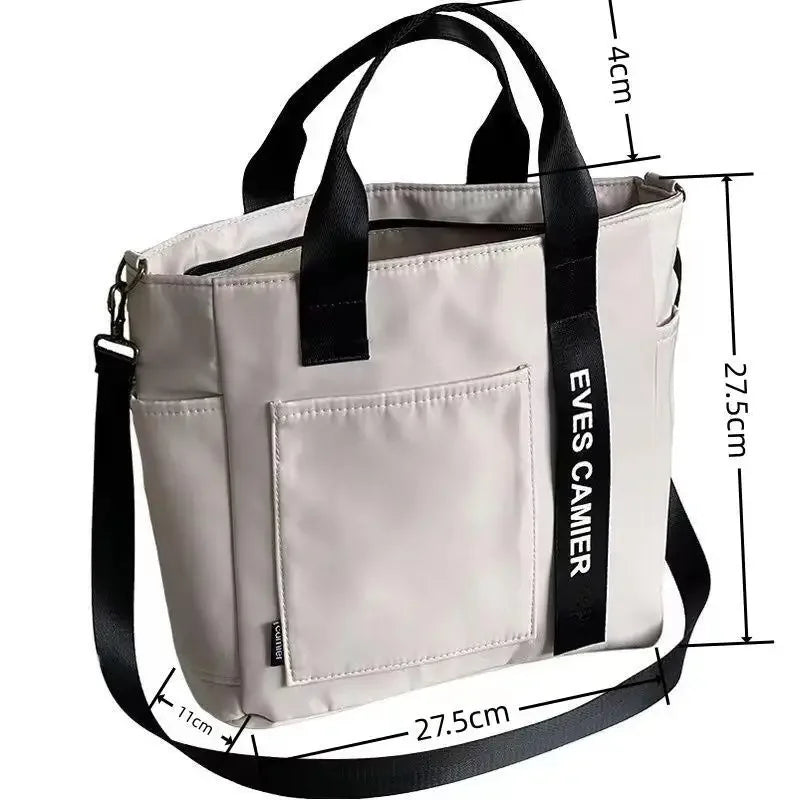Fashion Modern Nylon Waterproof Canvas Tote Shoulder Handbag for Women Large Capacity Messenger Bags