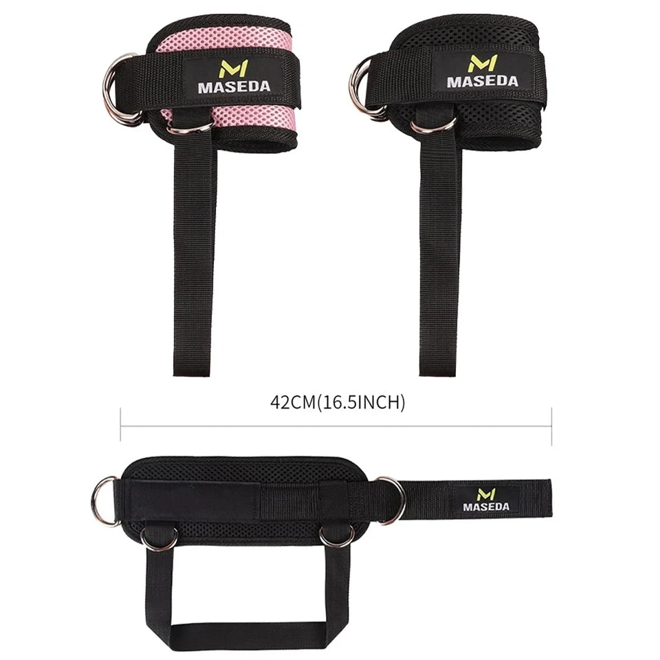 Fitness Padded Ankle Straps Cuffs for Cable Machines Leg Exercise Workouts Fully Adjustable and Breathable