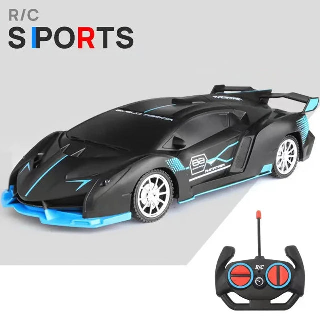 RC Racing Car with LED Lights 2.4G Radio Remote Control 1/18 Scale Sports Cars For Children Racing Drive Vehicle Drift Boys Girls Toys