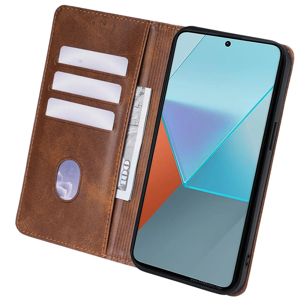 Deluxe Leather Wallet Phone Case for Huawei Pura 70 Ultra P60 P50E P50 P40 Pro Plus P30 Lite Multiple Card Slots Stand Function Protective Cover