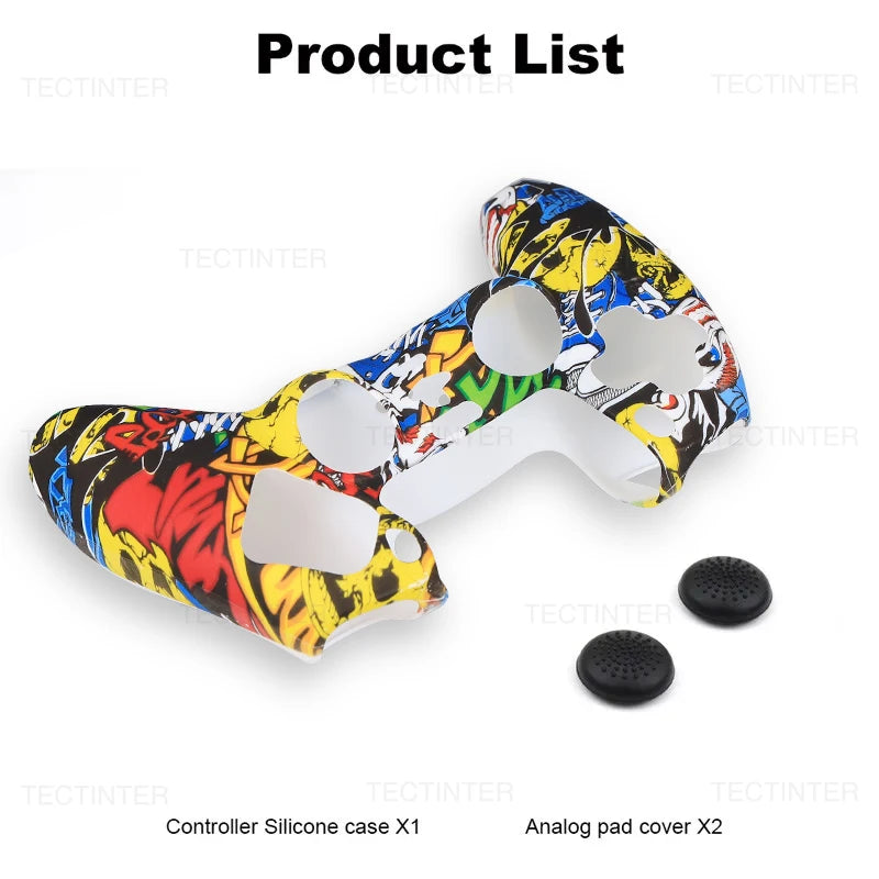 Anti-slip Silicone Protective Cover Skins Compatible with Sony Playstation 5 Controller Slim Gamepad PS5 Case Thumb Grips Accessories