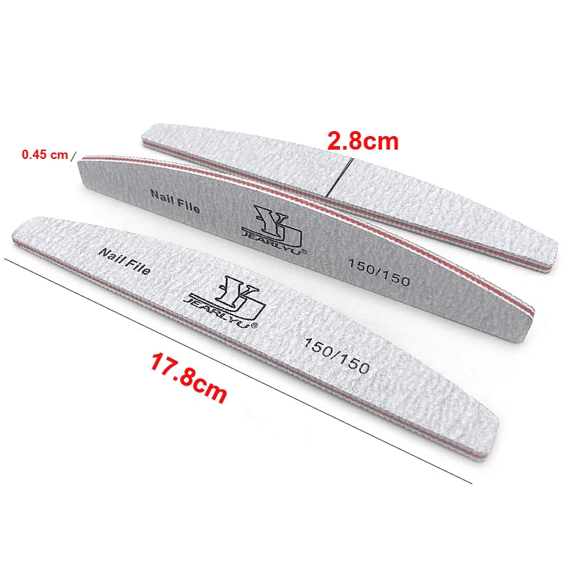 Professional Nail Files 5pcs Set Mix Color Limas 80/100/150/180/240 Grit Cuticle Remover Sandpaper Buffer Files Manicure Tool Set