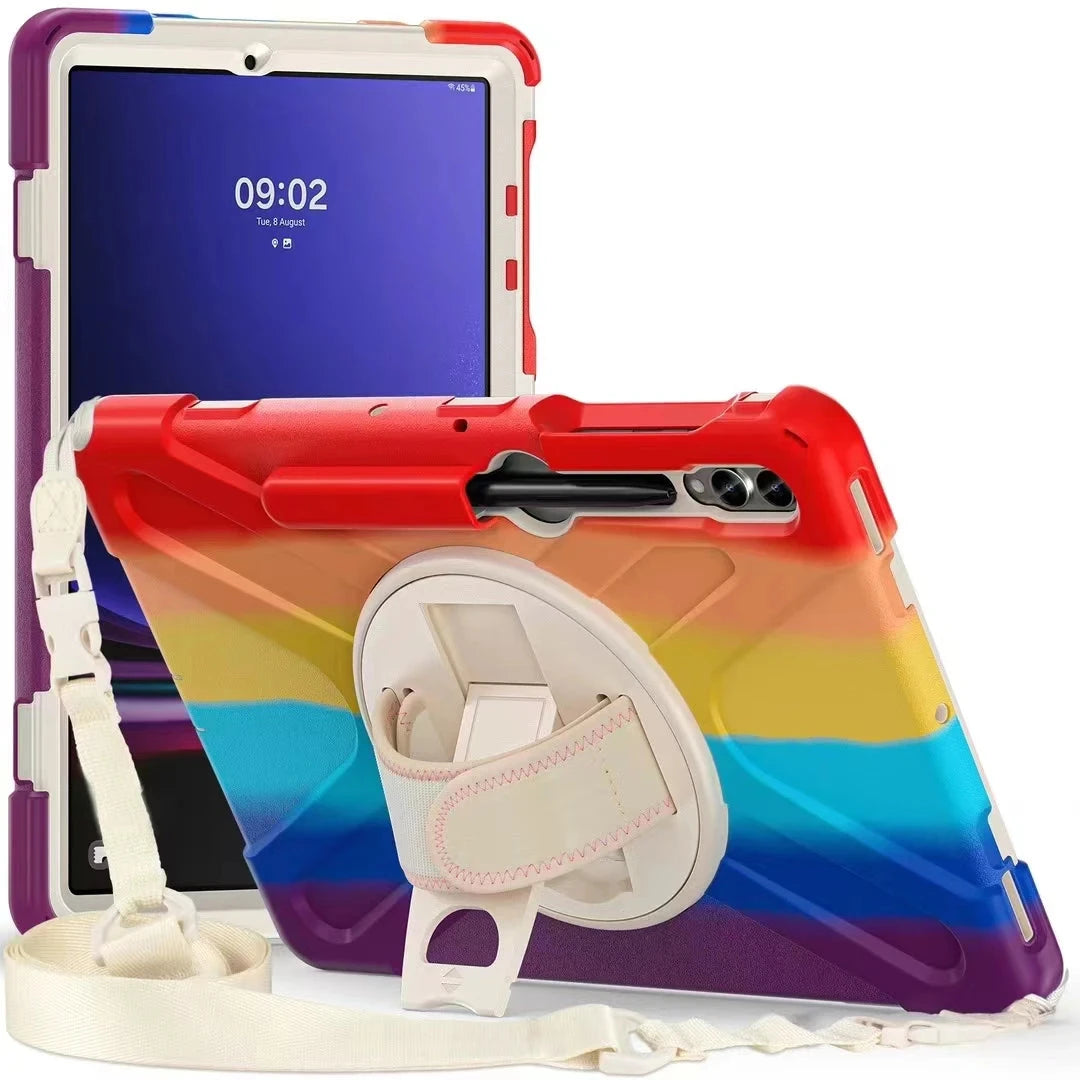 Heavy Duty Shockproof Tablet Case for Samsung Galaxy Tab S10 S9 S8 Ultra 14.6 S7 11" Plus FE 12.4 Inch Kids Proof Shoulder Strap S Pen Holder Cover
