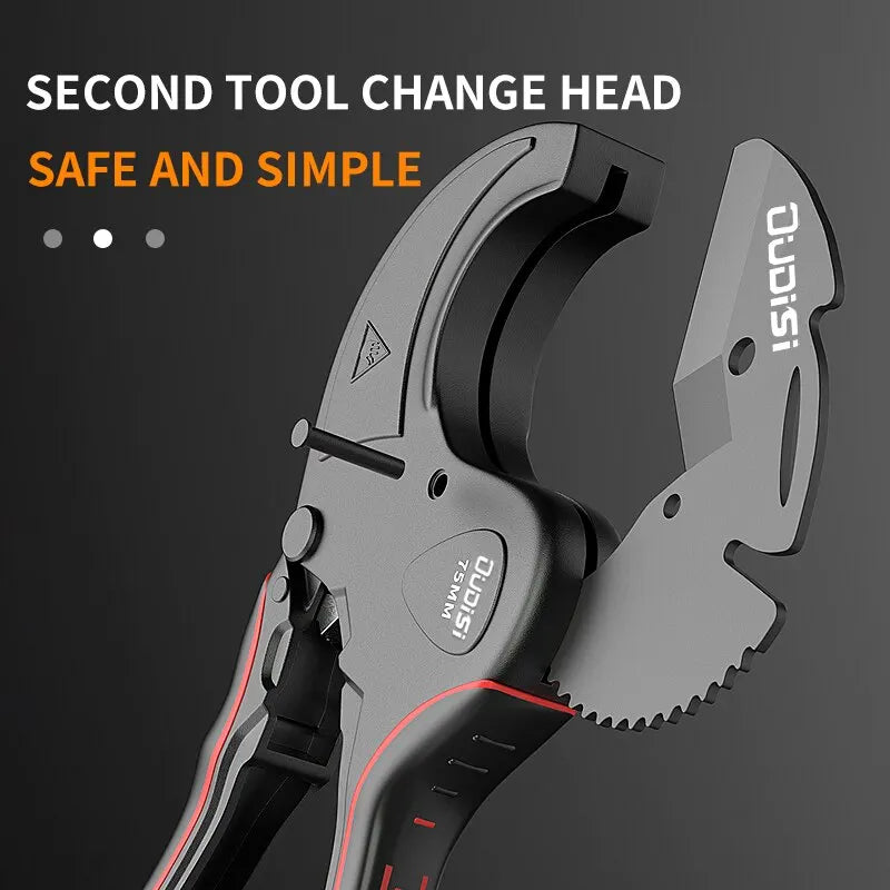 42mm-75mm Pipe Cutter Aluminum Alloy Body Ratchet Scissors Tube Cutter PVC/PU/PP/PE Hose Cutting Hand Tools