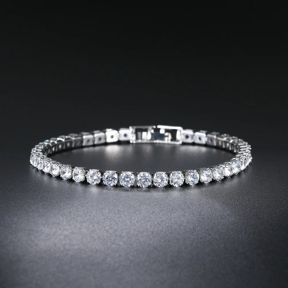 Modern Crystals Tennis Bracelets for Men Women Silver Color 2.5mm/3mm/4mm/5mm Zircon Fashion Jewelry