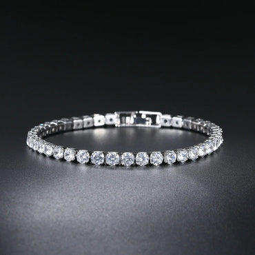 Modern Crystals Tennis Bracelets for Men Women Silver Color 2.5mm/3mm/4mm/5mm Zircon Fashion Jewelry