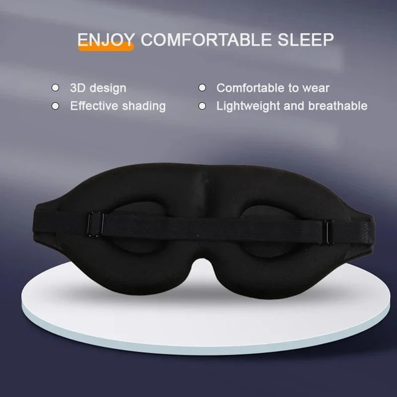 Light Blocking Adjustable 3D Eye Mask Suitable for Men and Women with No Pressure on the Eyes and Breathable Eye Mask Black