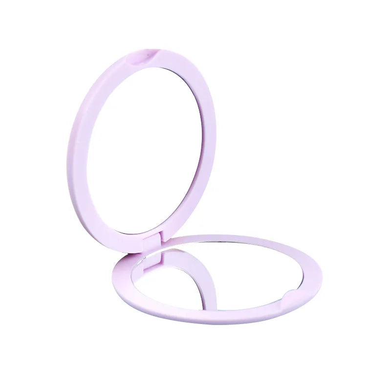 Double Sided Handheld Travel Makeup Mirror Mini Portable Pocket Folding Round Beauty Cosmetic Mirror