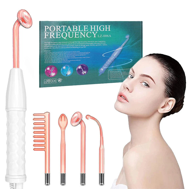 High Frequency Electrode Tube Beauty Machine for Face Hair Eyes Facial Massager Wand Care Tool