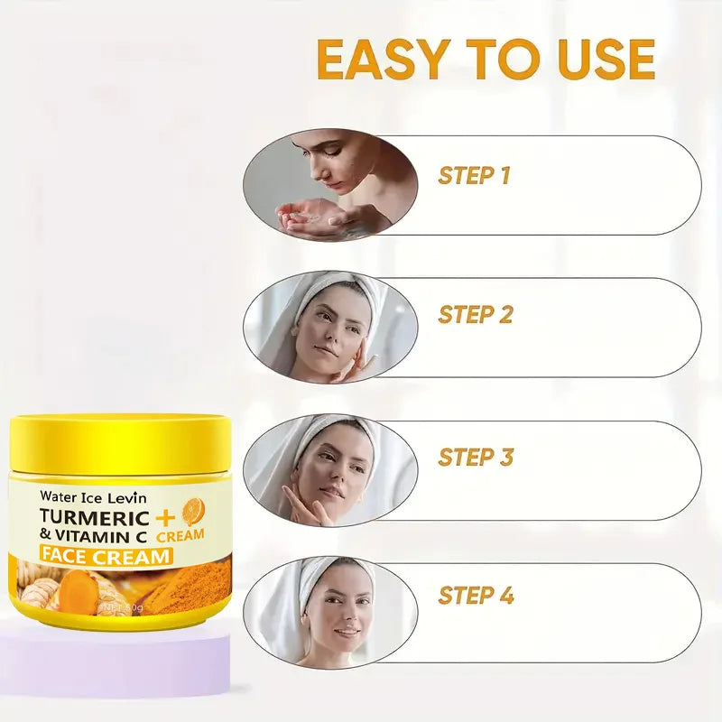 Turmeric Vitamin C Face Cream – Anti-Aging, Anti-Wrinkle, Collagen & Hyaluronic Acid Moisturizer for Skin Care – 50g