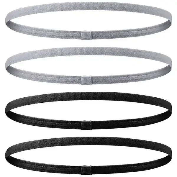 Solid Thickened Non-Slip Elastic Sports Headbands Hair Bands for Women Men Exercise Sweatbands 4pcs
