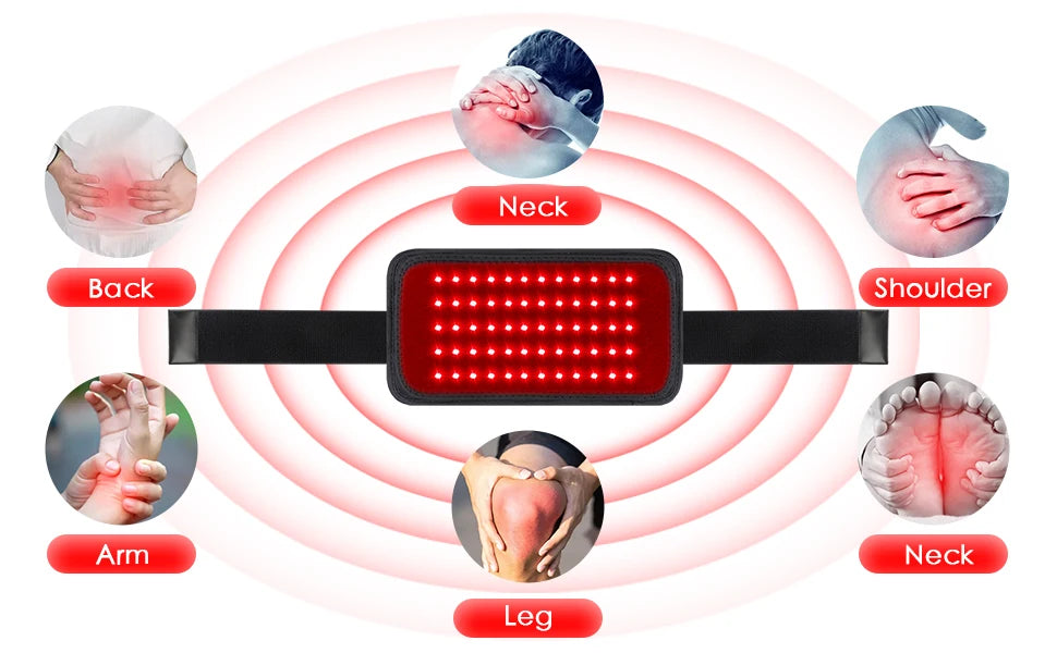 Body Slimming Infrared Red Light LED Healthcare Therapy Massager Belt Heating Pad Lumbar Back Waist Muscle Relief