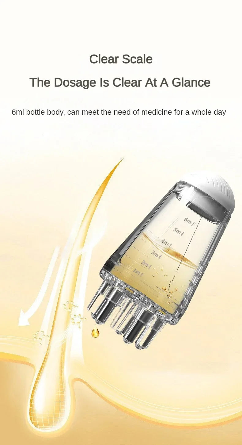 Portable Mini Scalp Essential Oil Liquid Applicator Comb Massager Guiding Anti Hair Loss Scalp Care Tool