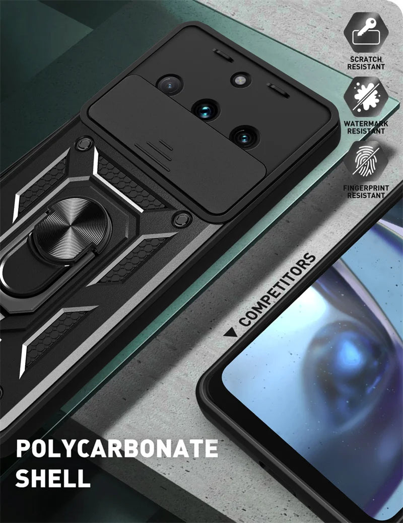 Durable Shockproof Phone Case for Realme 11 Pro Plus 5G Camera Protection Magnetic Ring Holder Back Cover