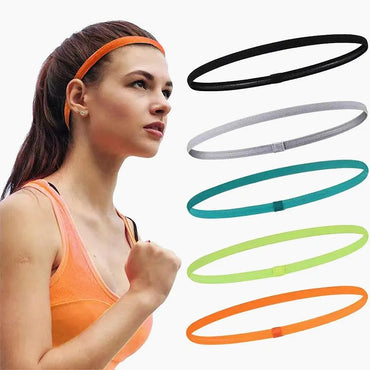 Solid Thickened Non-Slip Elastic Sports Headbands Hair Bands for Women Men Exercise Sweatbands 4pcs