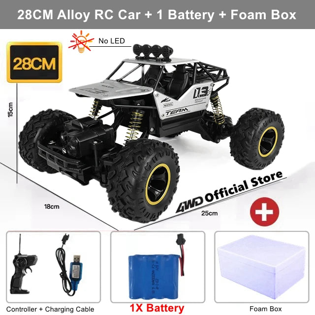 Off Road 4x4 Remote Control RC Cars 4WD 2WD Car Radio Buggy Truck Racing Drift with Led Lights Toys Gift for Boys Girls Children Kids