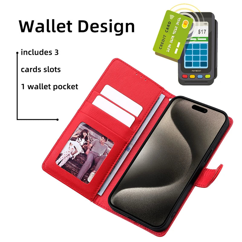Deluxe Leather Wallet Phone Case for Realme 12 11 10 Pro Plus C2 C11 C12 C15 C17 C20 C21Y C25Y C25S Stand Function Multiple Card Slots Magnetic Flip Protective Cover