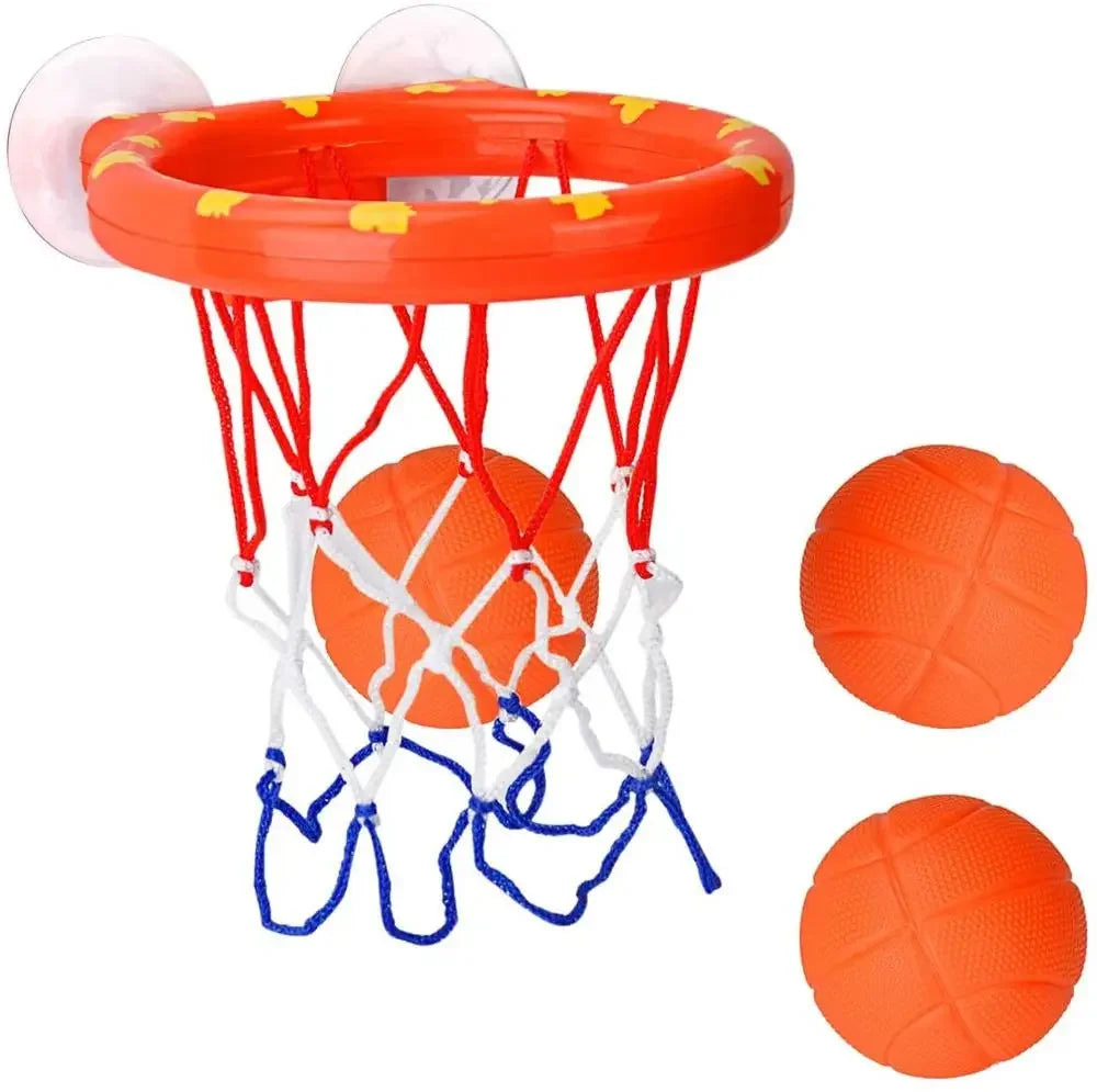 Fun Kids Mini Basketball Bathtub Water Play Set with 3 Balls Exciting Shower Bath Suction Cup Toys Entertaining and Safe