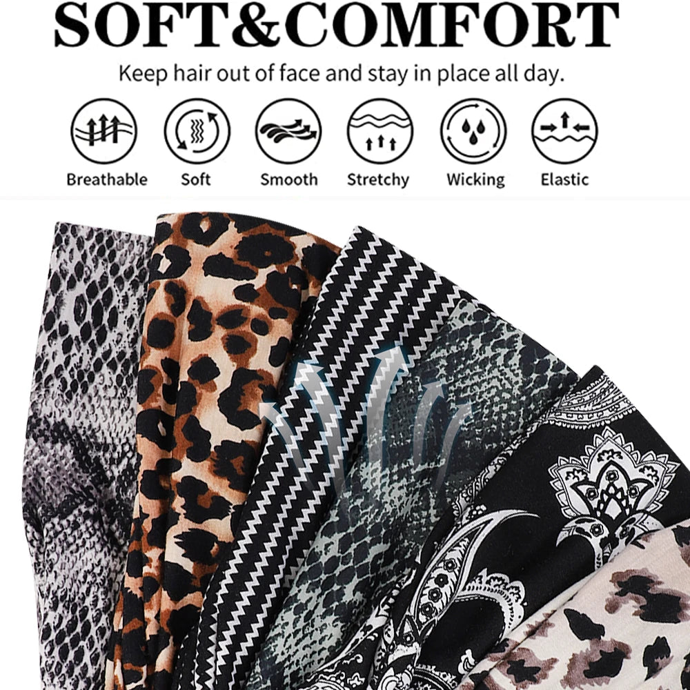 Sports Fashion Fitness Headbands Hairbands Snake Leopard Pattern Women's Postpartum Leisure Home Headwear Scrunchies