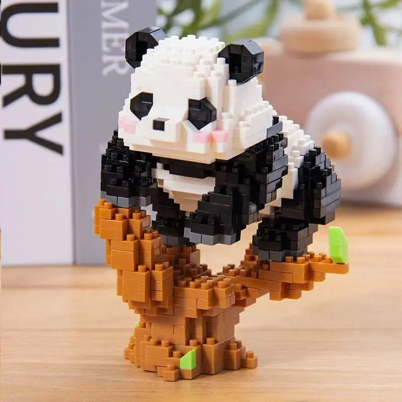 Fun Creative Mini Panda Micro Building Blocks 3D Model Cute Animals Bricks DIY Construction Toys for Children Kids Gift