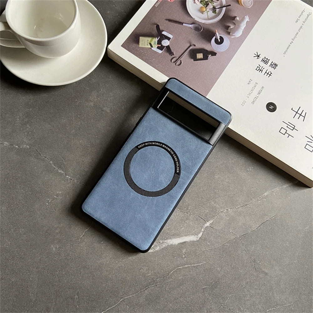 Shockproof Luxury Soft Leather Case For Google Pixel 9 7 8 Pro 6 XL 8A 7A 6A Magnetic Wireless Charging Magsafe Skin Feel Cover
