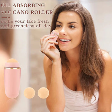 Oil Absorbing Face Massage Roller Natural Volcanic Stone Body Stick Makeup Face Skin Care Tool Facial Pores Cleaning Oil Roller