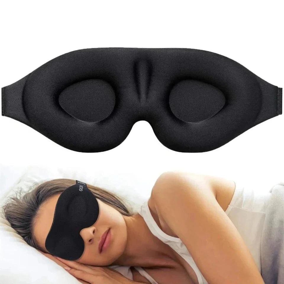 Light Blocking Adjustable 3D Eye Mask Suitable for Men and Women with No Pressure on the Eyes and Breathable Eye Mask Black