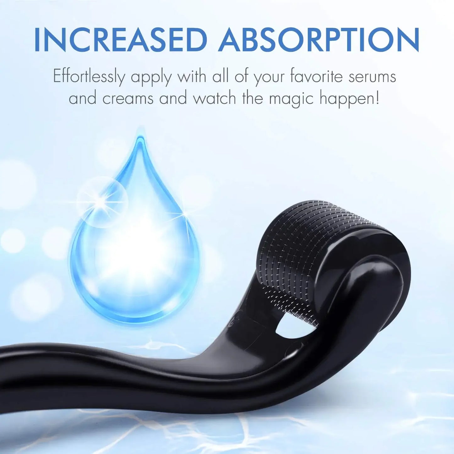 Facial Derma Roller for Body Hair Beard Growth Micro Face Roll Skin Tool 540 Needles, 0.2mm, 0.25mm, 0.3mm