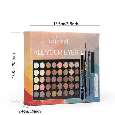 Exquisite Eye Makeup Kit with Eyeshadow Palette, Eyeliner, Mascara, Eyebrow Pencil, Makeup Tools Set Box Great Gift For Women