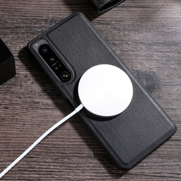 Deluxe Leather Phone Case for Sony Xperia 10 5 1 IV III II Shockproof  Magsafe Magnetic Wireless Charging Cover