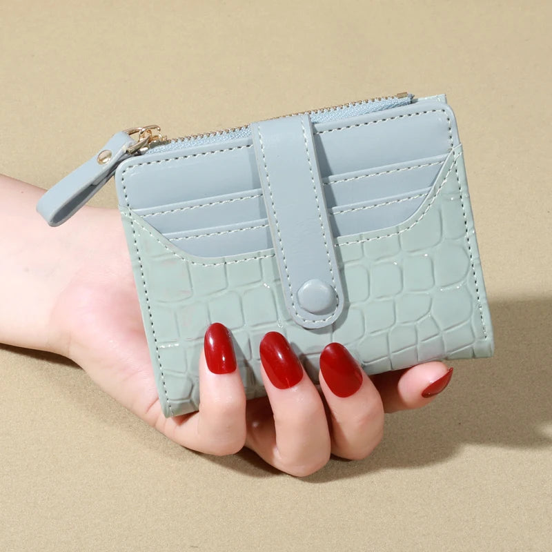 Elegant Crocodile Pattern Women's Multi Card Wallet Secure Double Zip Clutch Casual PU Leather Purse with Style Storage Bag