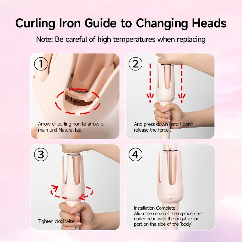3 in 1 Automatic Rotating Ceramic Hair Curling Iron Professional Hair Roller Stick 28mm 32mm 40mm Curling Wand Hair Waver