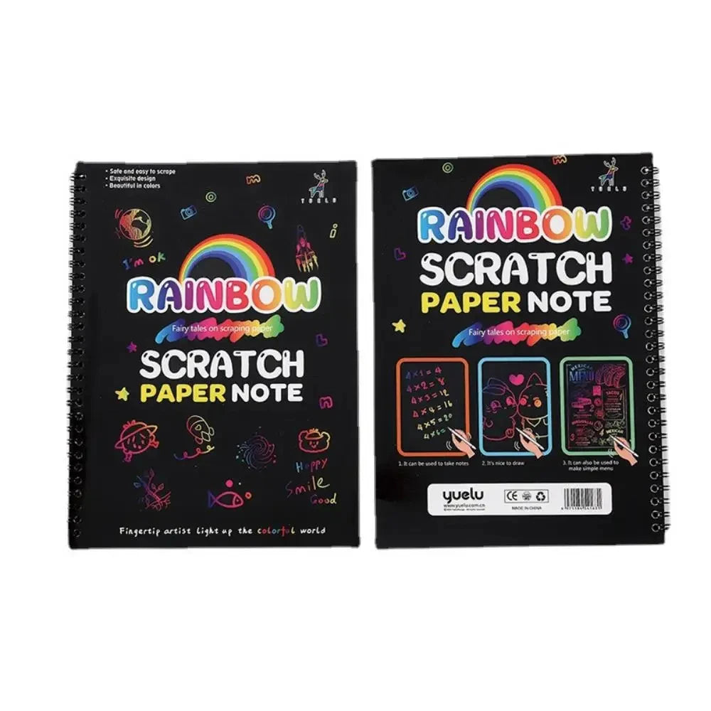 Magic Rainbow Scratch Off Paper Book Set for Kids Arts Scraping Painting Toy Children DIY Graffiti Montessori Educational Toys