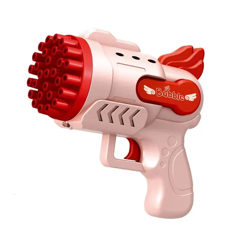 Light Up Bubble Gun 29-Hole Gatling Bubble Making Blaster Toy for Boys & Girls Great Entertainment Fun
