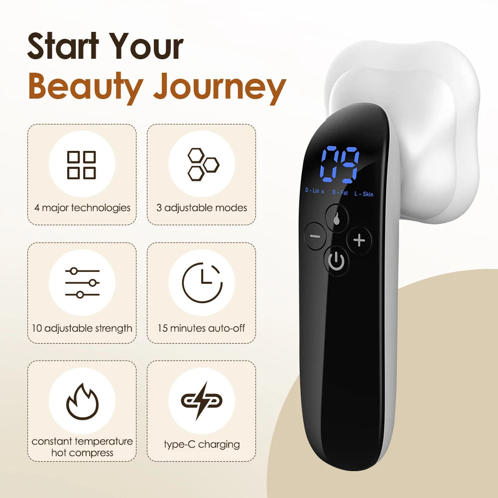 Cordless Electric Fat Remover Body Sculpting and Slimming Massager for Belly Waist Arm Legs Butt Full Body Lifting Tightening USB Charging Care Tool