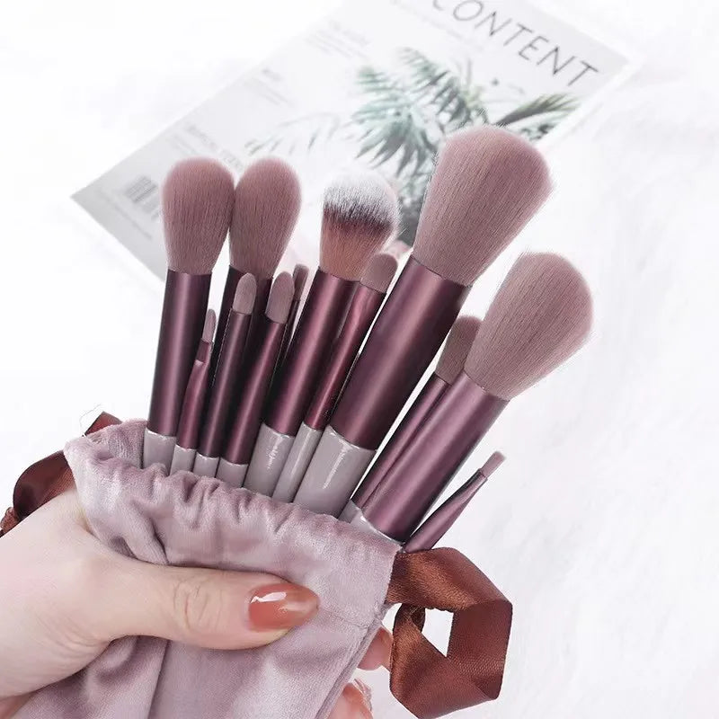 All in One Makeup Brushes 13pcs Set Soft Hair Fiber Brush Eye Shadow Brush Powder Concealer Brush Tool